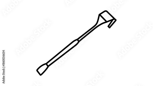 Line Drawing of a Garden Weeder Tool.