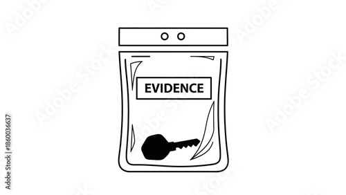 Key Found in Evidence Bag for Forensic Investigation.