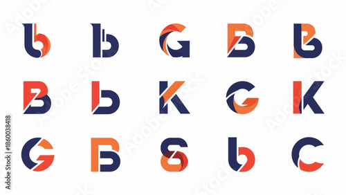 Abstract Alphabet Letter Typography Design Elements.