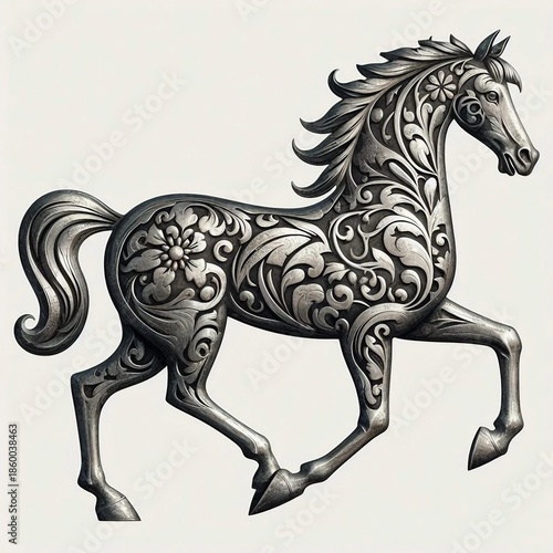 year of horse Ornate Metal Stallion