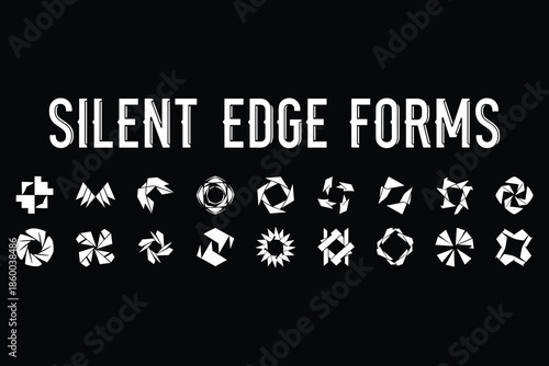 Brutalist structural building blocks and abstract geometric shapes for y2k streetwear apparel