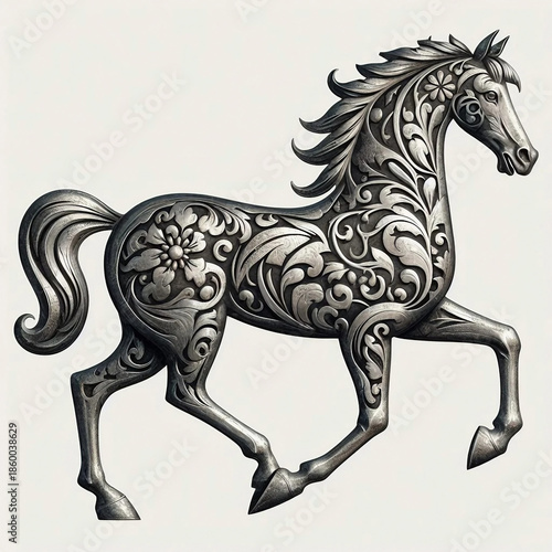 year of horse Ornate Metal Stallion