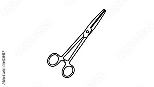 black outline scissors on white background clip art preview