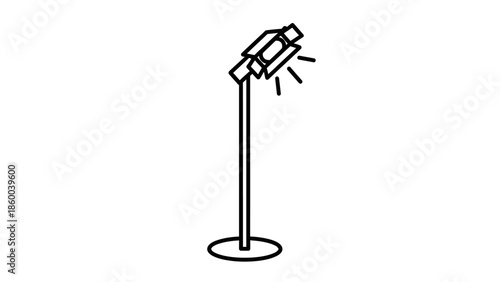 Simple Line Art Illustration of a Spotlight.