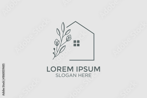 minimalist style home decor logo design