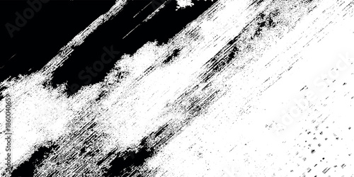 Abstract expressionist pepsnting with bold black and white brushstrokes creating a dynamic and textured visual effect