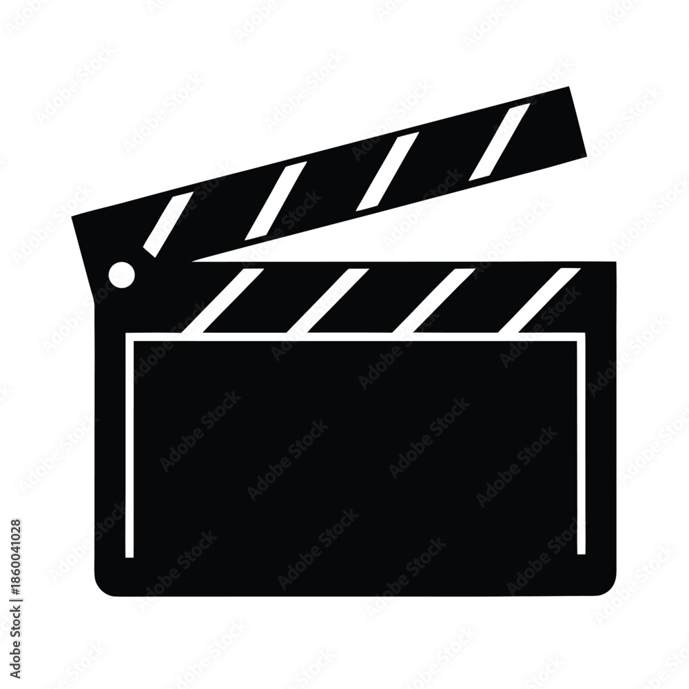 Fototapeta premium Clapperboard Silhouette Icon Vector Illustration