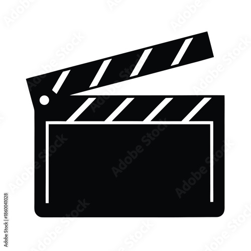 Clapperboard Silhouette Icon Vector Illustration