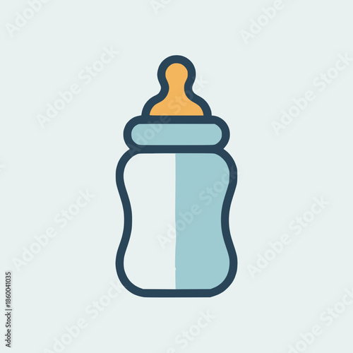 Baby bottle icon for parenting and childcare concepts