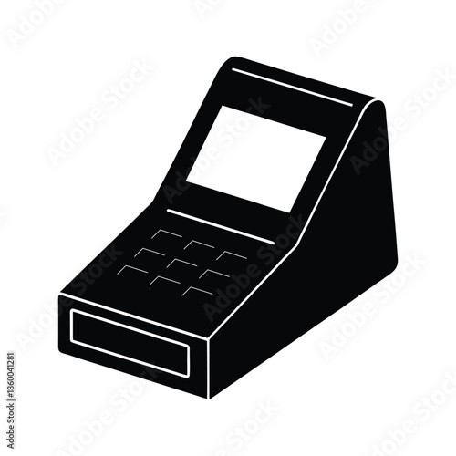 POS Terminal Silhouette Icon Vector Illustration