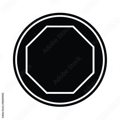 Stop Button Silhouette Icon Vector Illustration