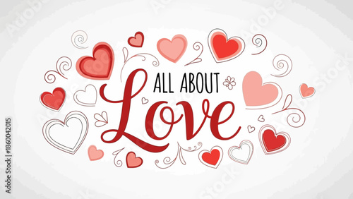 Vibrant hearts celebrate love and affection in playful design