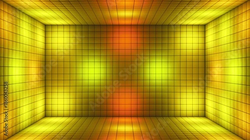 Broadcast Hi-Tech Alternate Blinking Illuminated Cubes Room Stage, Multi Color, Events, 3D, Loopable, 4K