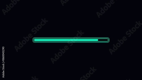 Progress bar animation for professional streamer and video creator in a digital setting with a dark background and green highlights