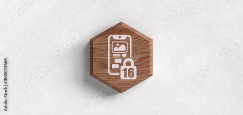 Holz Icon Social Media Altersbeschränkung 16 Jahre Smartphone Header