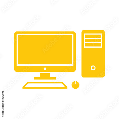 Desktop Computer Vector Illustration