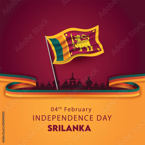 happy independence day Sri lanka. with flag. abstract vector illustration design