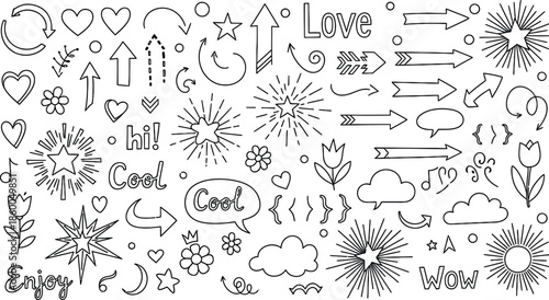 A collection of hand-drawn doodles and inspirational quotes