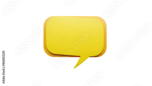 A bright yellow speech bubble on a black background