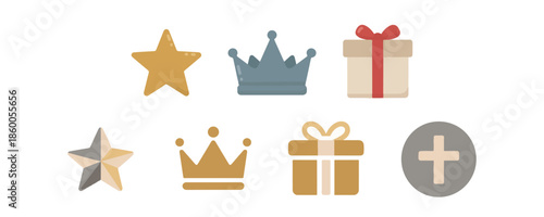 king crown icon, Epiphany Star Crown Gift Illustration, icons, symbols
