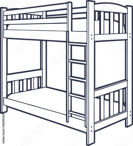 vector illustration of a 3d render of a modern bedroom