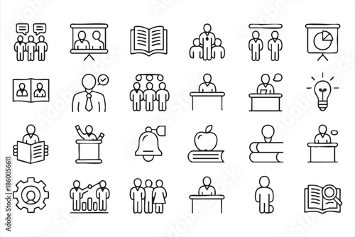 Corporate Training Icons for Leadership Programs and Team Workshops