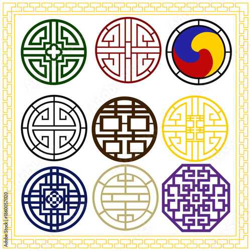 a variety of Korean traditional patterns