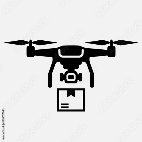 Modern Drone Transporting a Package, Representing Automated Delivery Service