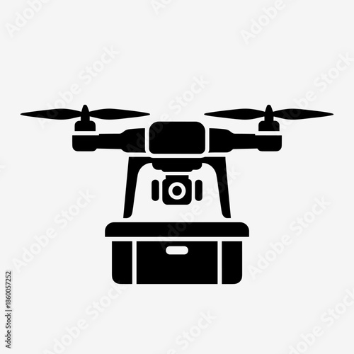 Drone Delivering a Package, Depicting Modern Aerial Delivery Service