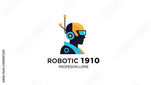 Modern robotic head logo design with futuristic technology concept and stylish look.