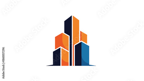 Modern urban skyline logo representing real estate and property development.