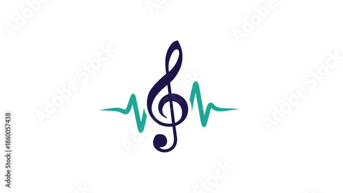 Musical note with sound wave, representing music and audio, perfect for design.