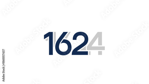 Number sequence 1624 in a modern minimalist design on white background.