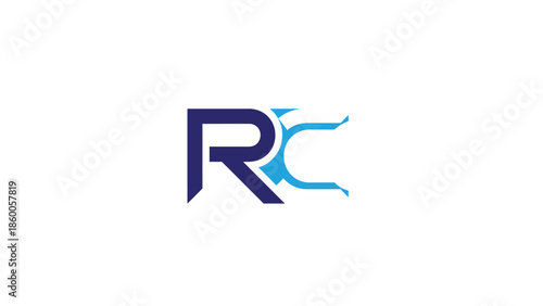 RC logo design with a modern and professional appearance on white background.
