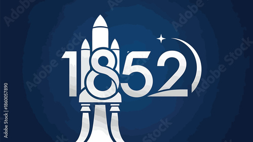 Rocket launch with the number 1852, a symbol of space exploration and innovation.