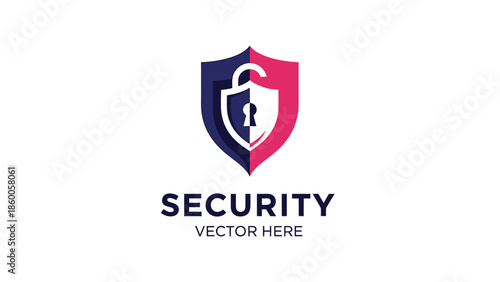 Security shield logo with an open padlock, representing protection and safety.