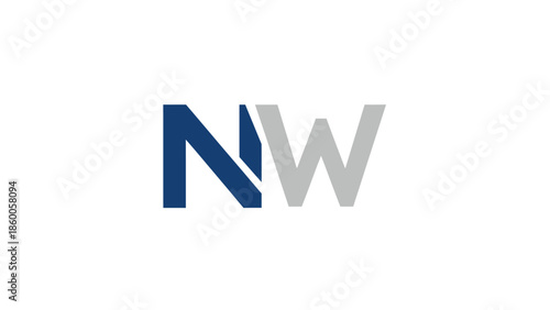Simple and modern NW logo design with a clean and professional appearance.