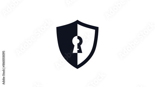 Security shield logo with keyhole representing protection and privacy concept.