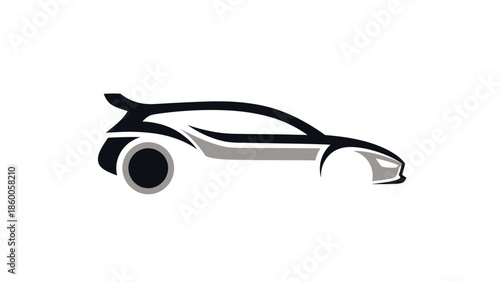 Sleek and Modern Car Silhouette Design with Dynamic Lines and Curves.