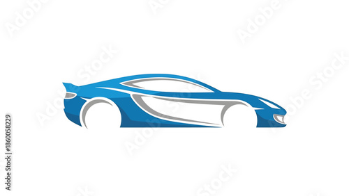 Sleek blue sports car design, perfect for automotive branding and advertising campaigns.