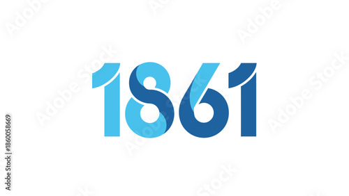The number 1861 in a modern and stylish blue color scheme.