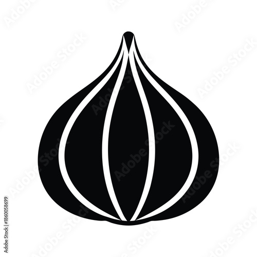 Garlic Bulb Cluster Icon Vector Illustration
