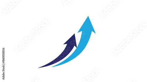 Two upward arrows representing growth and progress in business.