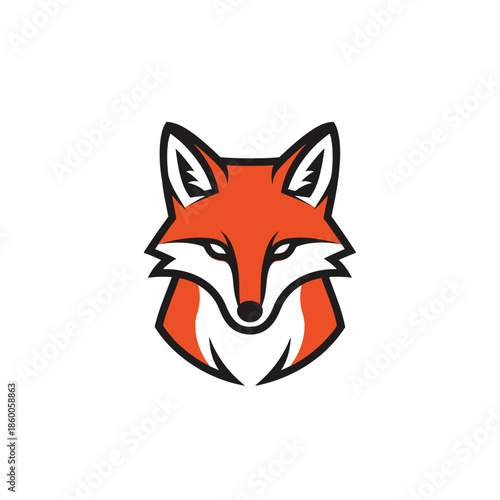 Stylized fox head logo design with orange and white colors, modern and clean.
