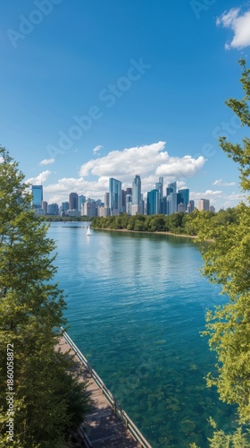 Wallpaper Mural Cityscape overlooking river Torontodigital.ca