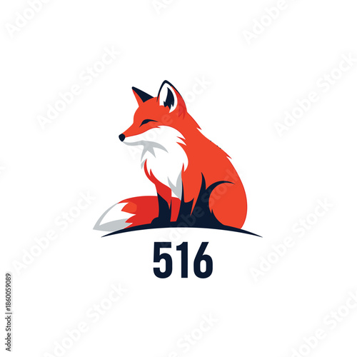 Vibrant fox illustration with the number 516, a striking visual representation.