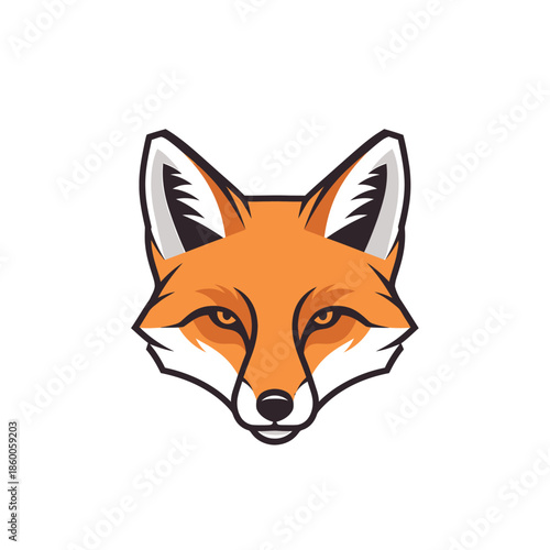 Vibrant fox head illustration showcasing detailed orange fur and sharp features.