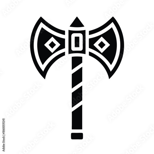 Norse Axe Head Icon Vector Illustration