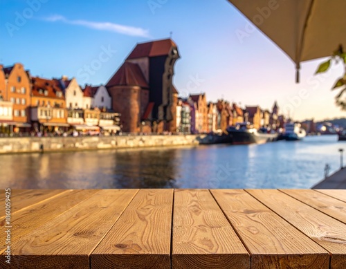 the old town of gdansk, view from restaurant