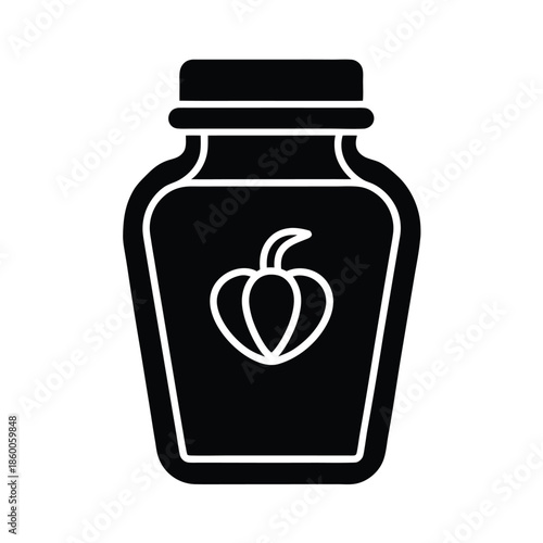Paprika Spice Jar Icon Vector Illustration